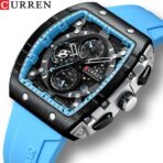 CURREN 8442 Multi-function Chronograph Watch for Men- Sky Blue
