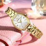 Curren 9112 Orginal Watch For Woman-Golden White - Image 2