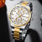Curren 8445 Orginal Watch For Men-Golden Silver White