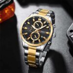 Curren 8445 Orginal Watch For Men-Golden Silver Black