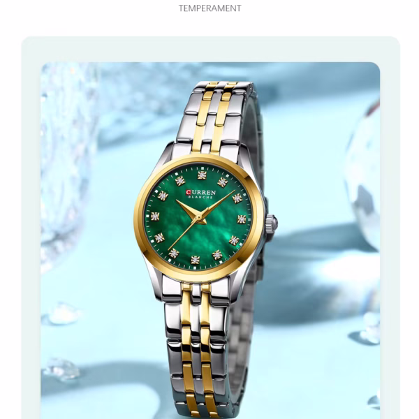 Curren 9111 Orginal Woman Watch - Silver Green