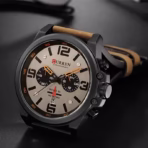 Orginal Curren 8314 Leather Wrist Watch For Men–Brown and Gray - Image 5