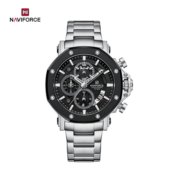 Naviforce 8065 Watch For Men- Silver and Black