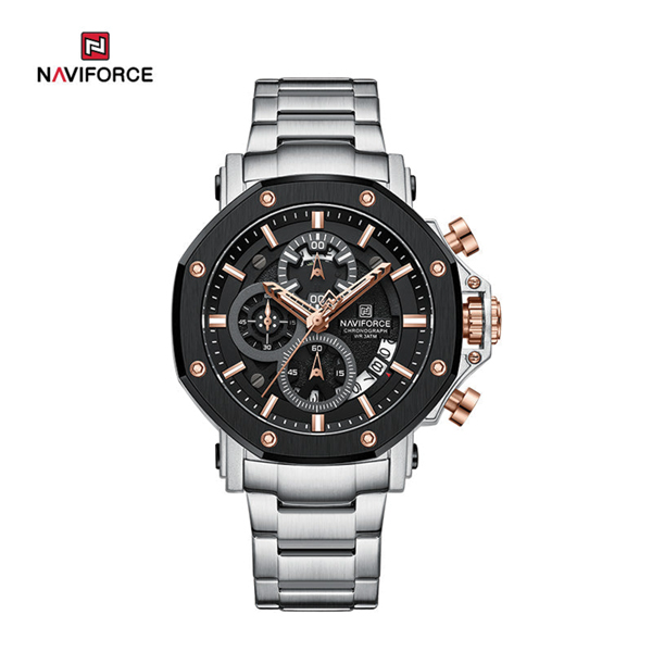Naviforce 8065 Watch For Men- Silver Golden