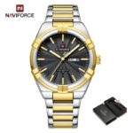 Naviforce 9218 Watch For Men-Silver Black