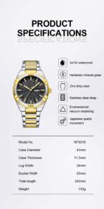 Naviforce nf 9218-Silver Black Watch Price In Bangladesh - Image 3