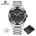 Naviforce nf 9218- Silver Black Watch Price In Bangladesh
