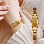 Olevs 5501 Ceramics Watch For Woman-Gold - Image 2