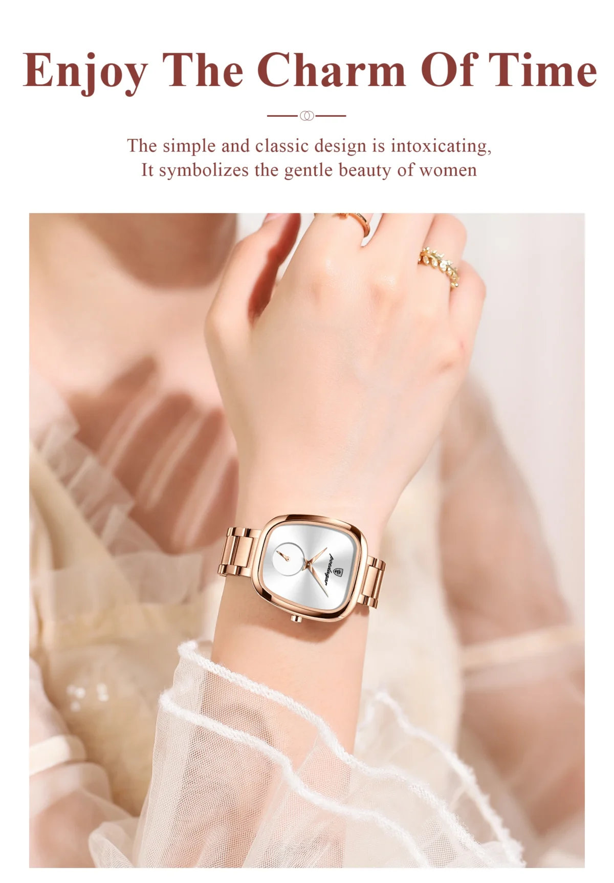 Poedagar 783 WAtch For Women – Rose White - Image 2