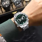 Poedagar103 Orginal Watch For Men-Silver Green - Image 2