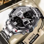 Poedagar103 Orginal Watch For Men-Silver Black
