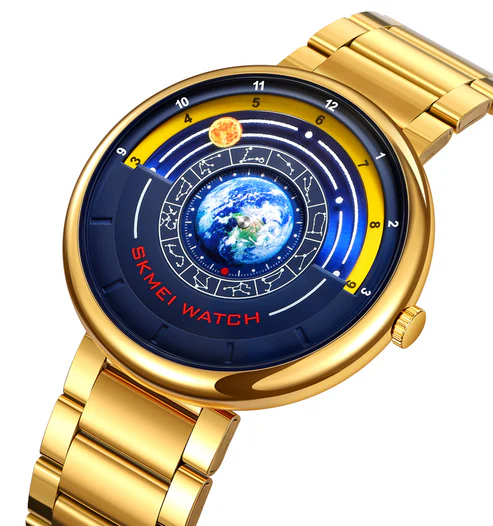 SKMEI 2361 Orginal Watch For Men Starry Sky-Golden