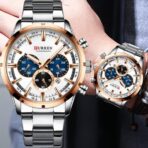 CURREN 8355 Watch for Men – Silver and Rose Gold - Image 2