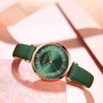Curren 9079 Watch For Woman-Rose Gold Green - Image 2