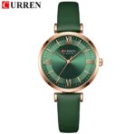 Curren 9079 Watch For Woman-Rose Gold Green