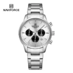 Naviforce 8076 Watch For Men - Full Silver