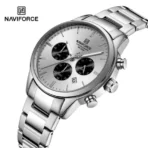 Naviforce 8076 Watch For Men - Full Silver - Image 2