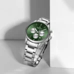 Naviforce 8076 Watch For Men-Silver Green - Image 2
