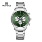 Naviforce 8076 Watch For Men-Silver Green