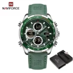 Naviforce 9197 Watch For Men-Silver Green - Image 2