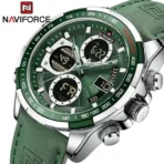 Naviforce 9197 Watch For Men-Silver Green