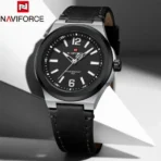 Naviforce 9233 Watch For Men-Silver Black