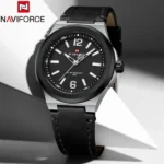 Naviforce 9233 Watch For Men-Silver Black