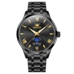 OLEVS 3638 Mens Quartz Moonphase Watch-Full Black