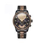 OLEVS 3645 Wooden Chronograph Stainless Steel Men’s Watch-Black