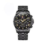 OLEVS 3653 Moon Phase Chronograph Stainless Steel Men’s Watch-Black - Image 2