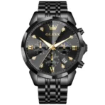 OLEVS 3670 Multifunction Dial Mens Quartz Watch-Full Black
