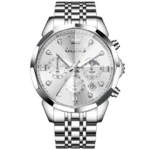 OLEVS 3670 Multifunction Dial Mens Quartz Watch-Full White