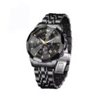 OLEVS 3673 Moon Chronograph Stainless Steel Men’s Watch- Black