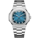 OLEVS 3696 Luxury Mens Quartz Watch-Silver and Blue