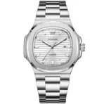OLEVS 3696 Luxury Mens Quartz Watch-Silver and White