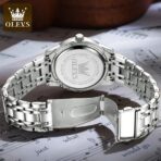OLEVS 5513 Stainless Steel Luminous Quartz Men watch- Silver - Image 2
