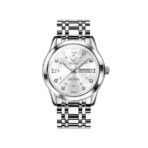 OLEVS 5513 Stainless Steel Luminous Quartz Men watch- Silver