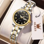 OLEVS 5563 Watch For Woman –Golden Silver and Black - Image 2