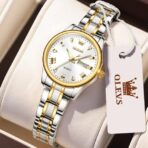 OLEVS 5563 Watch For Woman –Golden Silver and White - Image 2