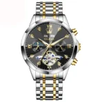 OLEVS 6621 Mens Automatic Chronograph Watch-Golden Silver and Black