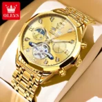 OLEVS 6621 Mens Automatic Chronograph Watch-Full Golden - Image 2