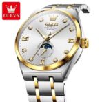OLEVS 7069 Mechanical Business Class Men’s Watch-Gold White - Image 2