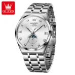 OLEVS 7069 Mechanical Business Class Men’s Watch-Silver