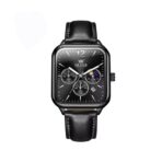 OLEVS 9914 Classic Leather Strap Men’s Watch-Full Black - Image 2