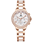 Olevs 9999 Women’s Watch-Rose Gold White