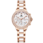 Olevs 9999 Women’s Watch-Rose Gold White