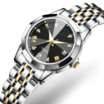 OLEVS 9931 Watch For Woman-Golden Silver and Black - Image 2