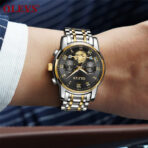 Olevs 2859 Luxury Business Chronograph Men’s Watch – Silver Gold & Black - Image 3