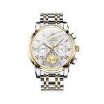 Olevs 2859 Luxury Business Chronograph Men’s Watch – Silver Gold & White