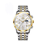 Olevs 5529 Chronograph Watch For Men – Silver & Gold